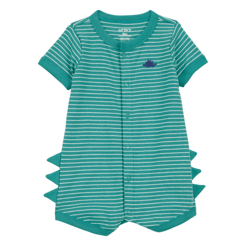 Baby Dinosaur Striped Cotton Short-Sleeve Romper - Green - Carter's | Carter's
