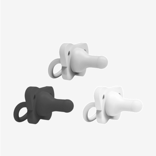 Dr. Brown’s HappyPaci 100% Silicone Pacifier 0-6m, BPA Free, Black, Cool Gray, White, 3-Pack