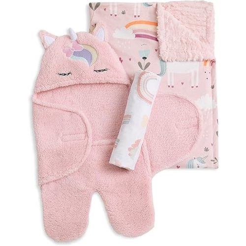 buybuy Baby by Evolur Enchanted Dreams 3 pc Gift Set - Sherpa Sack Wrap, Bamboo Muslin Wrap & Velour Blanket