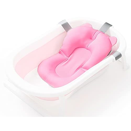 Infant Baby Bath Cushion Bathtub Support Infant Baby Shower Seat Bather Foam Floating Soft Bath Pillow Bathtub Insert Tray Non-Slip Portable Newborn Shower Bath Mat for Baby 0-12 Months