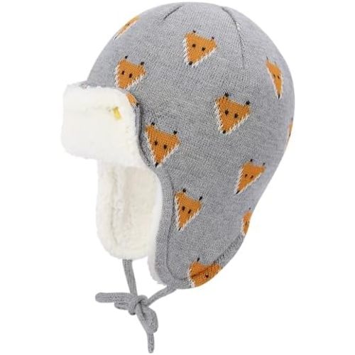 Century Star Baby Fleece Hat Warm Earflap Kids Caps Toddler Boys Winter Hat and Mitten Set