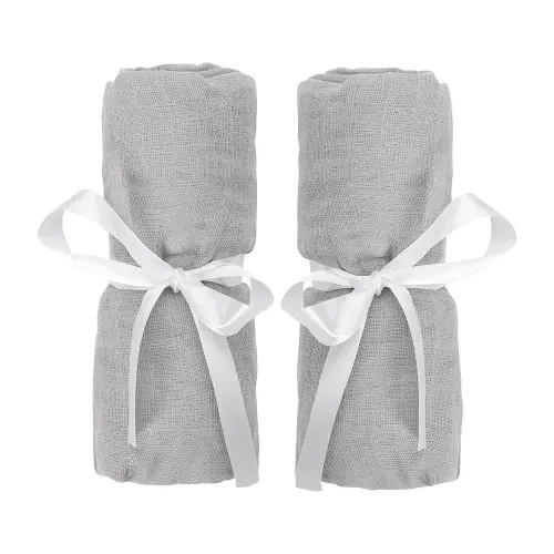 Newton Baby Fitted Sheets for Bassinet & Bedside Sleeper, Essential Bassinet (2-Pack) - Ultra-Breathable, Washable and Ultra-Soft, 100% Muslin, 19" x 35", Grey