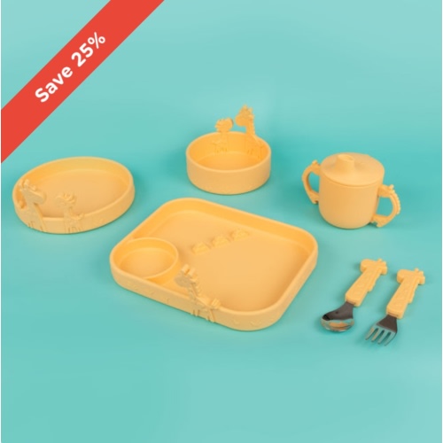 Animal Friends 6-Piece Dinnerware Set - Yellow Giraffe