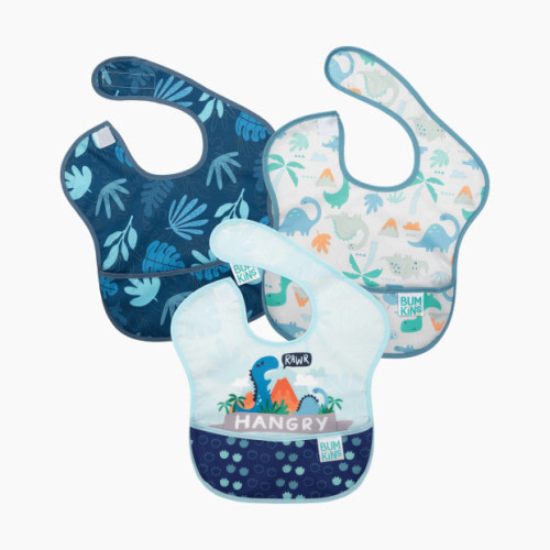 Bumkins SuperBib (3-Pack) - Hangry, Dinosaurs, Blue Tropics