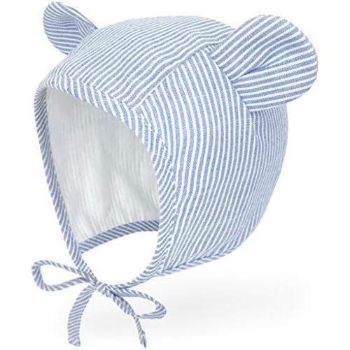 JELLYTREE Baby Hat Bonnet Muslin Lined Bear Bunny Easter Hat Cotton Toddler Fashion Neutral Infant Beanie Cap, 6m 12m 3yr