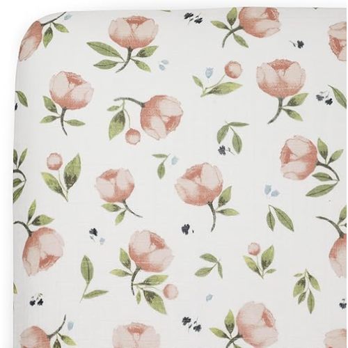 Little Unicorn Organic Cotton Muslin Crib Sheet (Watercolor Floret)