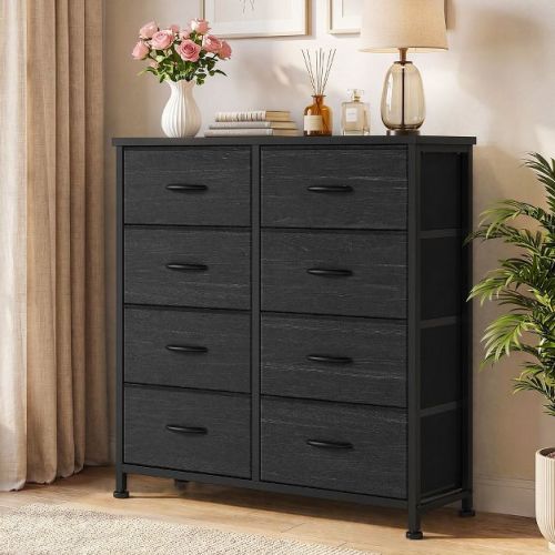 JIONJOY 8-Drawer Fabric Dresser - Sturdy MDF Chest of Drawers for Bedroom, Living Room, Hallway