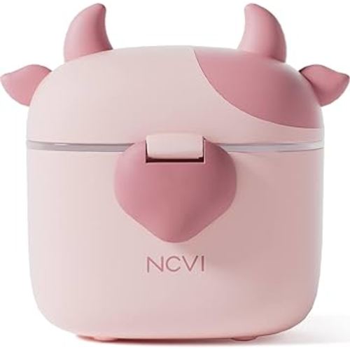 NCVI Baby Formula Dispenser On The Go, Formula Container to Go, Formula Holder for Travel, Outdoor Picnic with Baby Infant, Portable Container for Milk Powder, Snacks, Candy, Fruits (Pink)