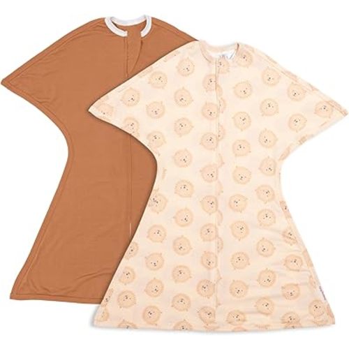 SleepingBaby Zipadee-Zip Transition Swaddle - Baby Swaddling Blanket with Zipper Convenience - Roomy Baby Wearable Blanket for Easy Diaper Changes - Lions, Medium (6-12 Month) - 2 Pack