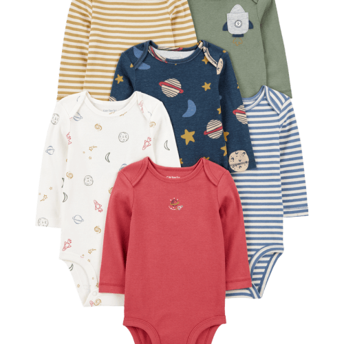 Multi Baby 6-Pack Long-Sleeve Original Bodysuits | Carter’s Oshkosh Canada