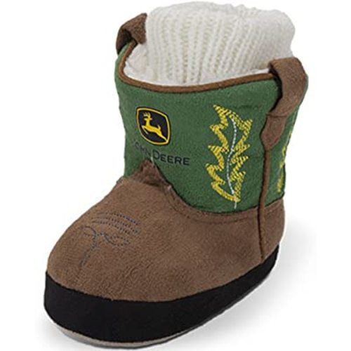 John Deere Baby-Boy's Infant Slippers Have Plush Inner Sherpa Lining