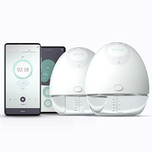 Elvie Breast Pump - Double, Wearable Breast Pump with App - The Smallest, Quietest Electric Breast Pump - Portable Breast Pumps Hands Free & Discreet - includes 3 Sets of Breast Shields