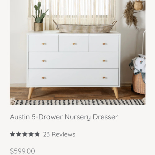 Austin 5-Drawer Nursery Dresser - dadada baby