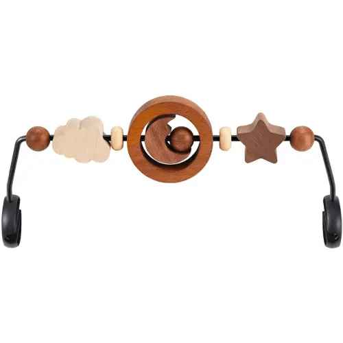 Toy Bar Compatible with Baby Bjorn Bouncer Toy Bar for Baby Bouncer, Durable Wooden Baby Bouncer Toy Bar Attachment, Rotatable Baby Sensory Toy (Natural Wood Colors)