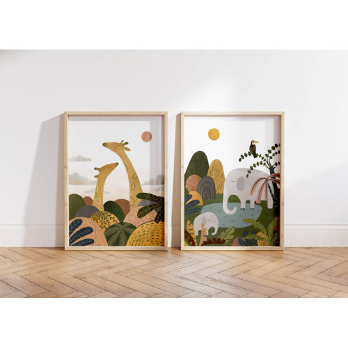 Nemo and Her Safari 3 Piece Paper Print Set - Unframed Prints | Wayfair