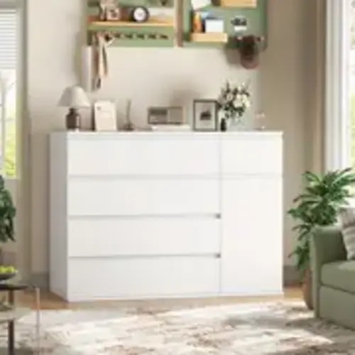Chest of Drawers with 5 Large Drawers and 1 Door