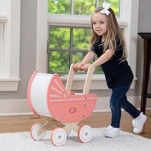Fat Brain Toys Emery's World - Pretend & Play Pram - Stroller for 12-16-Inch Dolls