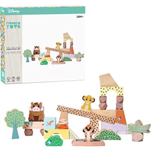 Just Play Disney Wooden Toys The Lion King Pride Rock Building Blocks Set, Officially Licensed Kids Toys for Ages 18 Month
