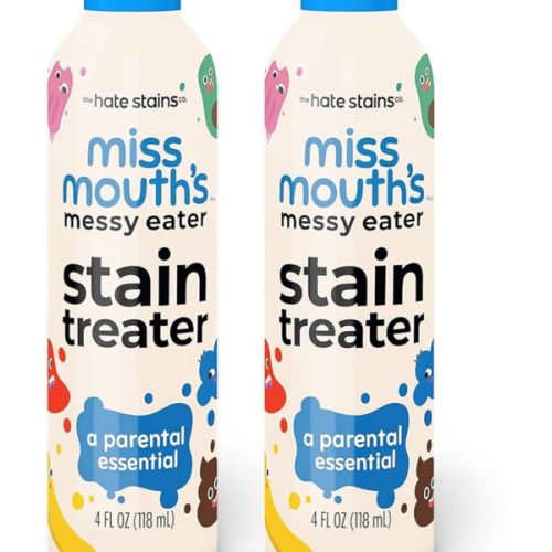 Miss Mouth's Messy Eater Stain Treater Spray - 4oz 2 Pack Stain Remover - Newborn & Baby Essentials - No Dry Cleaning Food, Grease, Coffee Off Laundry, Underwear, Fabric