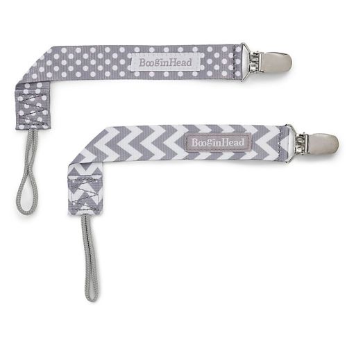BooginHead® PaciGrip 2-Pack Pacifier Straps in - Grey