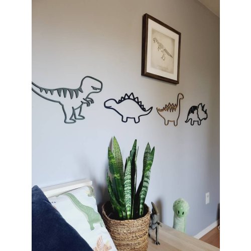 Wood Dinosaur Outlines Wall Silhouette Nursery Bedroom - Etsy