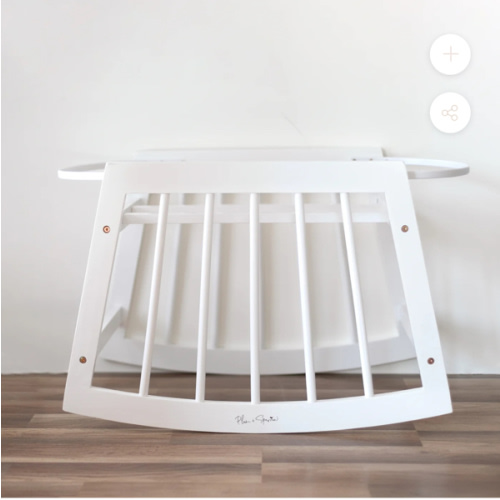Modern Rocking<br> Moses Bassinet Stand<br>with brake<br>White