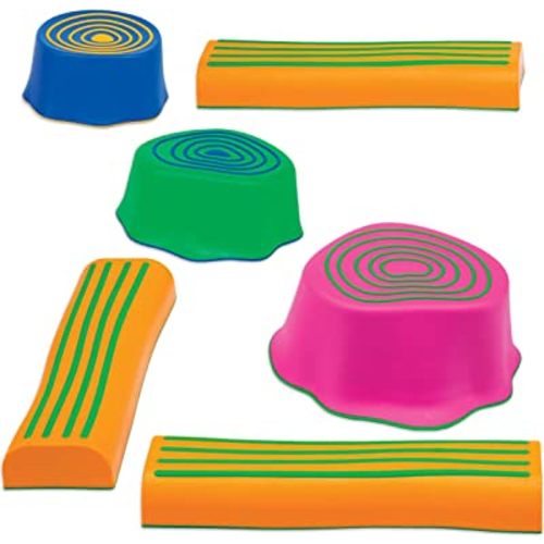 edxeducation Step-a-Trail - 6 Piece Backyard Obstacle Course for Kids - Indoor and Outdoor - Build Coordination and Confidence - Physical and Sensory Play