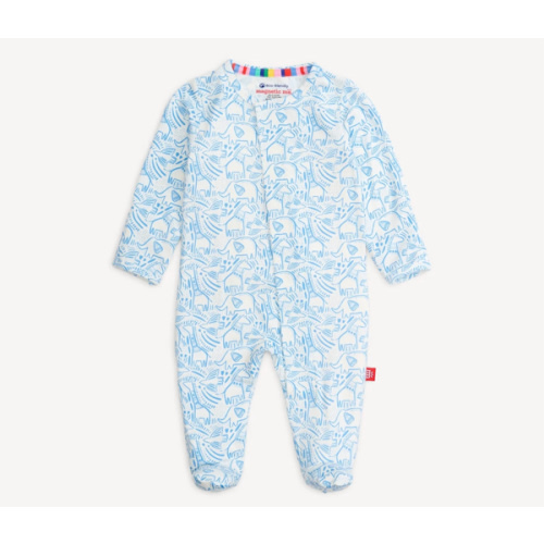 Magnetic Footie in Herds of a Feather Blue Modal, 0-3 mos