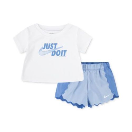 Baby Girls Dri-FIT Swoosh Motion T-Shirt & Shorts, 2 Piece Set