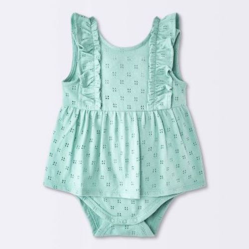 Baby Girls' Eyelet Ruffle Sunsuit - Cloud Island™ Blue 3-6M