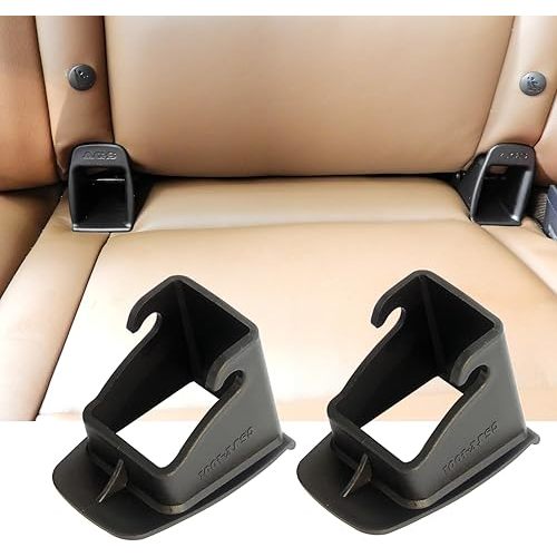 ISOFIX Interface Belt Latch Guide, 2 Pcs Car Seat ISOFIX Interface Buckle Fixed Guide Groove Car Seat Bracket Connector, Black