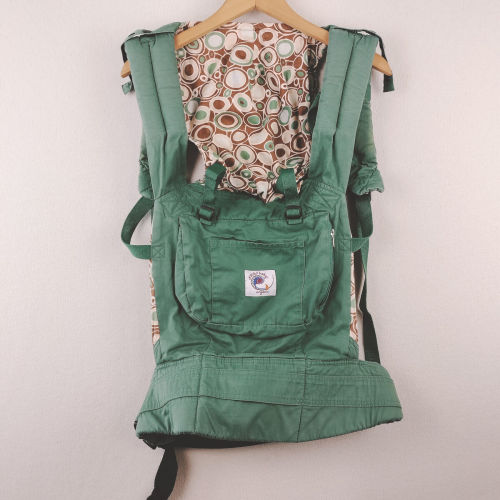 ERGOBABY Organic Baby Carrier Green Polka Dot Adjustable 12-45lb Infant Toddler