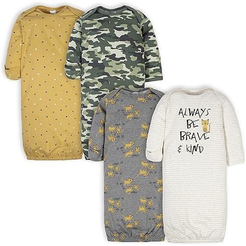 Gerber Baby Boy and Girls 4-Pack Sleeper Gown