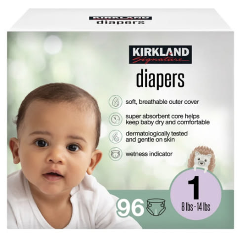 Kirkland Signature Diaper Size 1, 96-count | Costco
