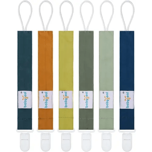 Babygoal Neutral Pacifier Clips, 6 Pack Binky Paci Holder Leashes for Baby Boys and Girls Fits for Most Pacifier, Binkie Styles & Baby Teethers & Toys and Gift