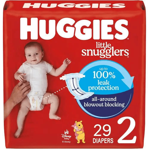 Huggies Size 2 Diapers, Little Snugglers Baby Diapers, Size 2 (12-18 lbs), 29 Count, Packaging May Vary