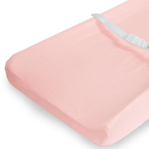 Organic Cotton Ultra Soft Muslin Changing Pad Cover,Change Table Pad Covers Fit 34×16inches for Boys and Girls (Pink)