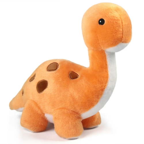 BenBen Dinosaur Stuffed Animal, 10" Dino Plush Toys for Infant, Toddler, Brachiosaurus, Orange