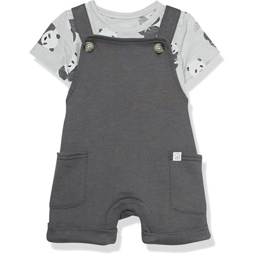 little planet by carter's unisex-baby 2-piece Organic Cotton Shortall Set