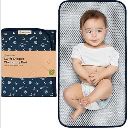 KeaBabies Portable Diaper Changing Pad, Easy Wipe Clean - Foldable Waterproof Baby Changing Mat for Diaper Bag, Compact, Lightweight, Baby Changer Travel Essential, Machine Washable (Planets)