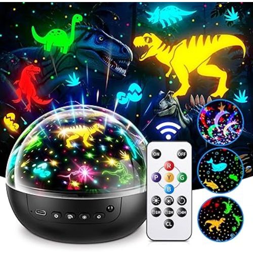 Dinosaur Toys for Kids 2-4,【Remote+3 Films+93 Effects】Dinosaur Toys for Kids 5-7,【3 Timer+5 Brightness】Toys for 5 Year Old Boy Toys Age 3,Rotate Night Light Projector,Toddler Night Light Projector