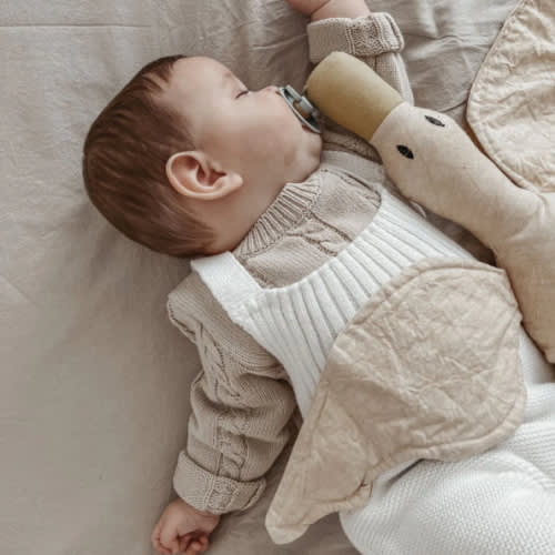 Rib Detail Overalls - White