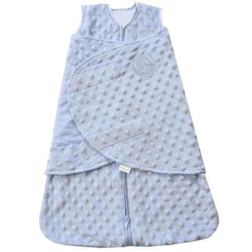 Blue Plushy Dot Velboa Swaddle| HALO | Size Small