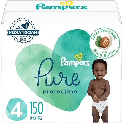 Pampers Pure Protection Diapers Size 4 150 Count