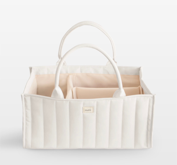 Mushie Diaper Caddy in Ivory