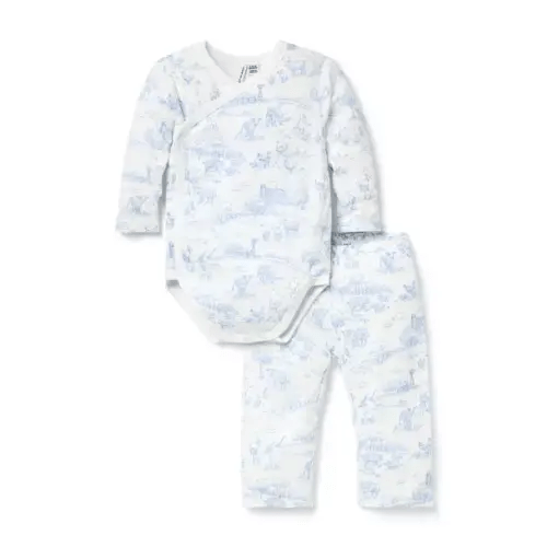 Baby Blue Bead Farm Animal Toile Baby Farm Animal Toile Wrap Matching Set by Janie and Jack