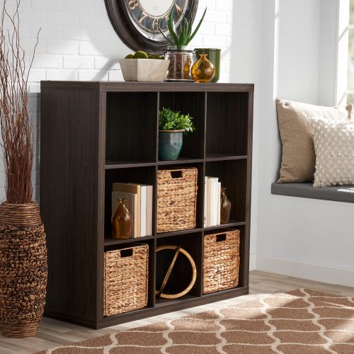 Better Homes & Gardens 9-Cube Storage Organizer, Tobacco Oak