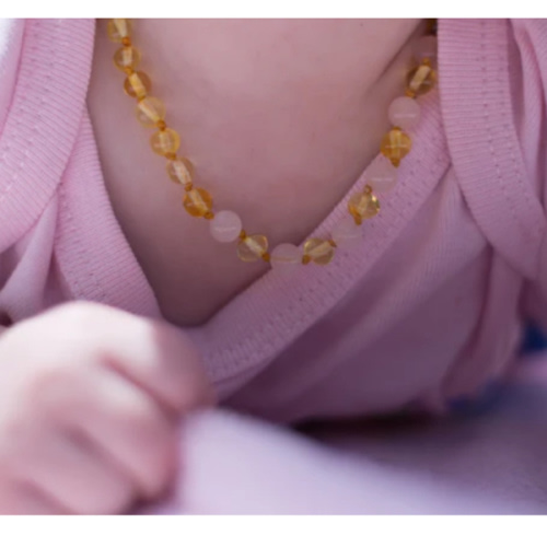 Baltic Amber teething Necklace (Authentic, Certified) - Honey (Raw/Unpolished) - Real Amber Beads - Proud to Deliver Genuine Baltic Sea Wonder - Ambar