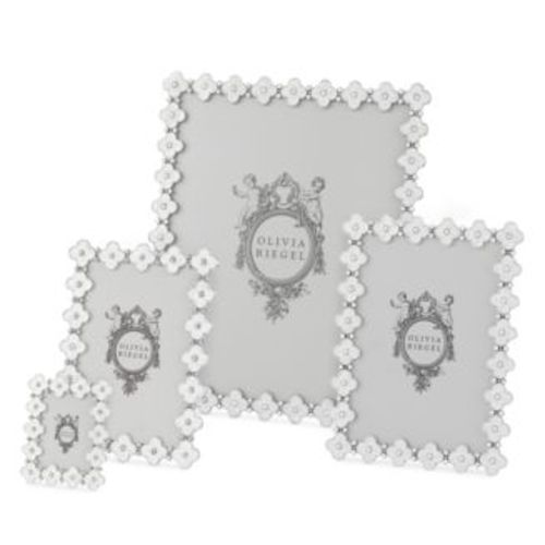 White Enamel Clover Frame