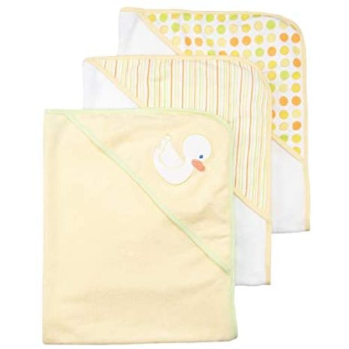 Spasilk Baby 3 Pack Soft Terry Hooded Towel Set for Newborn Boys and Girls
